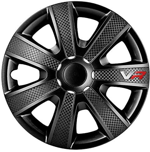 AUTO-STYLE Satz Radzierblenden VR 13-Zoll Schwarz/Karbon-Look/Logo