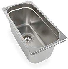 Edelstahl Spülbecken Camping Spüle Waschbecken + Ablauf 1 1/2 325x176x150mm (ad-ideen)