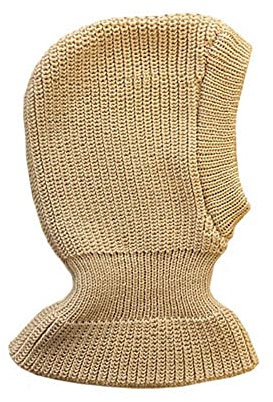 100% Merino Wolle Balaclava Wintermütze Baby Kinder Mädchen Junge Gestrickt L Beige