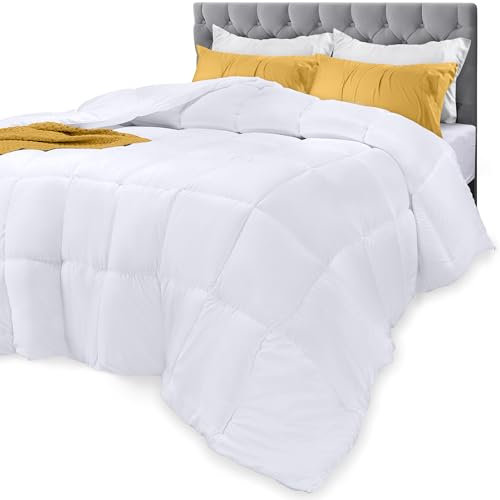 Utopia Bedding Daunen-Alternative Steppdecke (Kingsize, Weiß) – Ganzjahresdecke – Plüsch, silikonisierte Faserfüllung, Steppdecke – Box-genäht