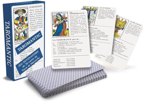 Grimaud - Jeu Taromantic - Version Française - Cartomancie - Tarot divinatoire inspiré du Tarot de Marseille