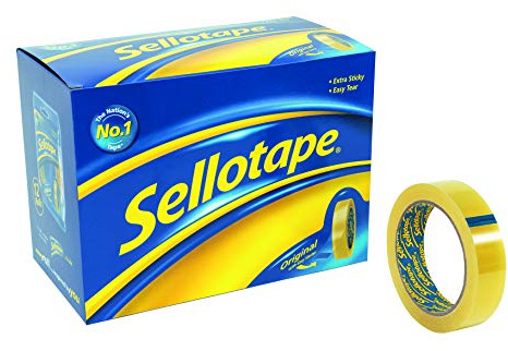 Sellotape 1443268 Original Klebeband, nicht-statisch, leicht abreißbar, groß, 24mm x 66m, 12 Stück
