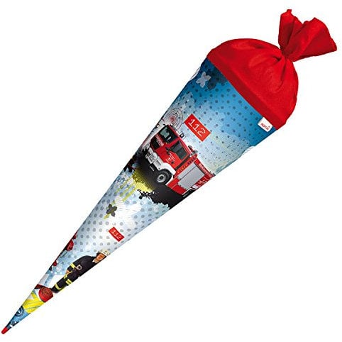Roth 677189 Schultüte Feuerwehr 70 cm, rund, Filz