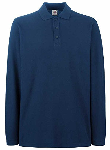 Fruit of the Loom Mens Premium Colours Long Sleeve Cotton Polo Shirt