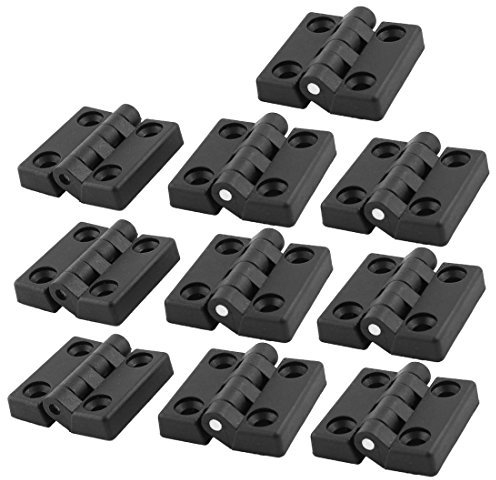 sourcing map Bisagra Puerta 50×47 mm, 10x Bisagras de Plástico Negro, Bisagras de Gabinete Rodamiento de Bolas, Bisagras Madera de Agujero Avellanado para Armario Ventana Cajas de Herramientas