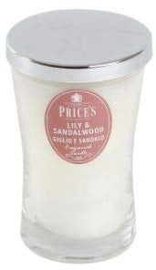 Prices Candles CJL010354 groß Lilie und Kerze im Glas Sandelholz, Weiß