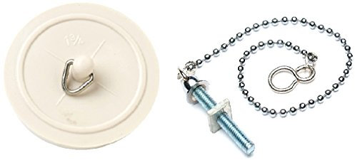 Merriway BH03436 45 mm Badewannenstöpsel mit 450 mm Kugelkette, Verchromt / Weiß