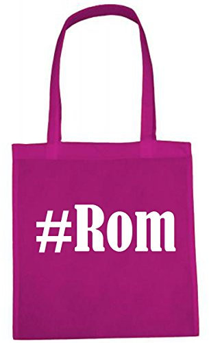 Reifen-Markt Tasche #Rom Größe 38x42 Farbe Pink Druck Weiss