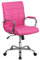 Flash Furniture Vivian Bürostuhl mit mittlerer Rückenlehne, Vinyl, mit Chromfuß und Armlehnen, Rosa