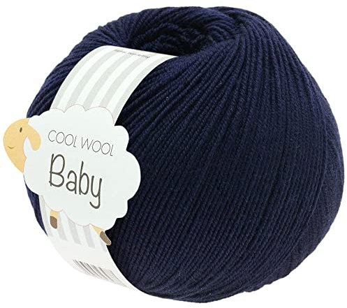LANA GROSSA Cool Wool Baby | 100% Schurwolle Merino, filzfrei | Handstrickgarn aus 100% Schurwolle (Merino) | 50g Wolle zum Stricken & Häkeln | 220m Garn FB 210