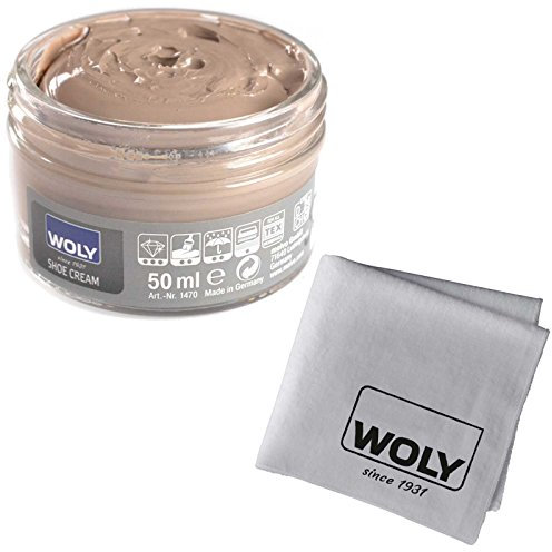 WOLY Shoe, boot polish leather high shine cream + cloth variation - Truffle