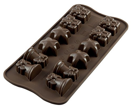 silikomart | SCG06 Silikonform für weihnachtliche Pralinen, Antihaft, 1er Pack Form für Süßigkeiten, Easy Choc, 34 x 34 h18 mm, Made in Italy