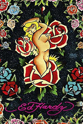 Ed Hardy - Rose Pinup - Fantasy Poster Tribals - Grösse 61x91,5 cm