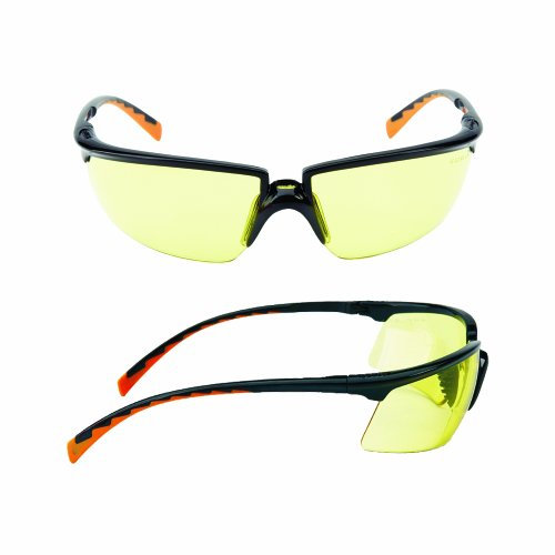 3M Solus Safety Spectacles Frame with Amber DX Lens (Pair of 1) - Black/ Orange