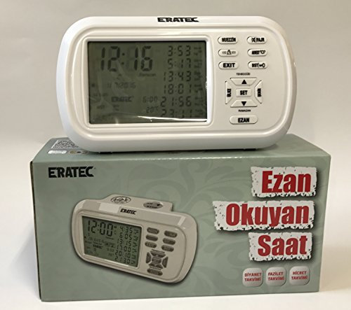 ERA-TEC AZ-6300 inkl. YATEC - Ezan Saati - Gebetsuhr - Azan Clock - weiss