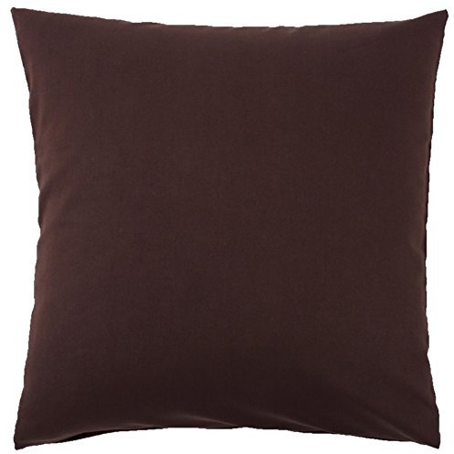 Kissenbezug 50×50 Braun Baumwolle Uni – Kissenhülle Sofa Couch Dekokissen Sofakissen mit Reißverschluss, braune Kissenhülle