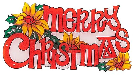 The Benross Christmas Workshop LED Merry Christmas Metallic Silhouette Light, white