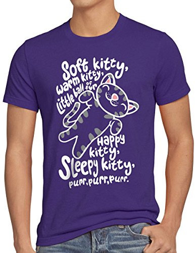 style3 Soft Kitty Herren T-Shirt Sheldon, Größe:L;Farbe:Lila