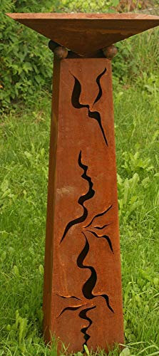 Gartendekoshop24 – Rostsäule, Gartensäule mit Schale. Rost Pflanzschale 100 cm. Gartendeko Säule, konisch, mit Schale zum Pflanzen, oder Dekorieren. Rostsäule handgefertigt, für draußen.