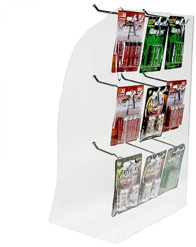 Avà srl Theken-Schaukasten aus Plexiglass für Batterieblister, Spiele etc., transparent, à 9 Halterungen