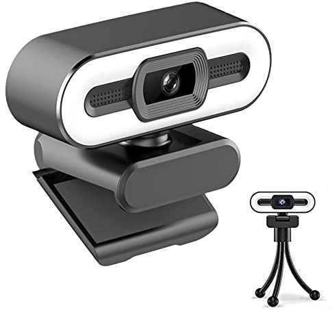 Webcam A10 2K/4K Full HD/QHD/UHD Webcam avec microphone pour ordinateur portable PC + trépied