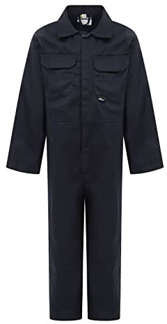 Wetplay Childrens Childs Kids Boys Girls Boilersuit Overalls Coverall Boiler Suit (13 Years (34 Chest), Navy Blue)