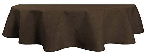 Tischdecke oval Leinenoptik 135x180 cm Braun Lotuseffekt Tischwäsche Wasserabweisend Tischtuch Fleckenabweisend Bügelfrei Abwischbar Waschbar Innen und Außen Perleffekt