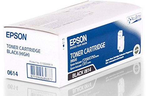Epson Original C13S050614 / S050614, für Aculaser CX 17 NF Premium Drucker-Kartusche, Schwarz, 2000 Seiten