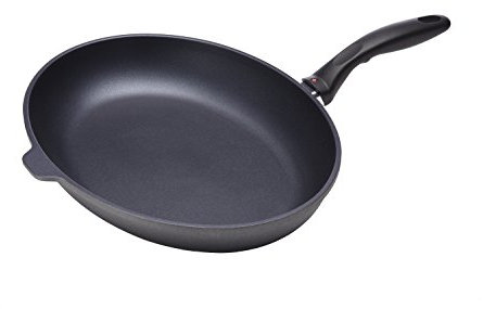 Swiss Diamond Fischpfanne aus Aluminiumguss, mit Antihaftbeschichtung, oval, 26 x 38 cm, mit Glasdeckel, Grau/Schwarz