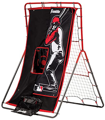 Franklin Sports Baseball Pitching Target and Rebounder Net - 2in1 Switch Hitter Pitch Trainer + Pitchback Net - Pitching Target with Hitter + Strikezone