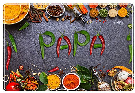 digital print Tischset mit Namen ''Papa'' Motiv Chili - Tischunterlage, Platzset, Platzdeckchen, Platzunterlage, Namenstischset