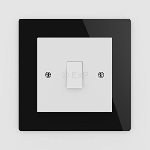 Expression Products Single Light Switch or Plug Socket Back Plate Finger Surround Panel Black Free Trolley Token Material Sample Included per Shipment