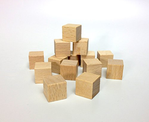 Lot de 100 cubes en bois 20 x 20 x 20 mm