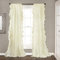 Lush Decor Reyna Rüschen-Fenstervorhang-Set, 137,2 cm B x 213,4 cm L, elfenbeinfarben, fließendes Vorhang-Set, romantische Rüschenvorhänge für Schlafzimmer, Wohnzimmer oder Esszimmer, Bauernhaus und