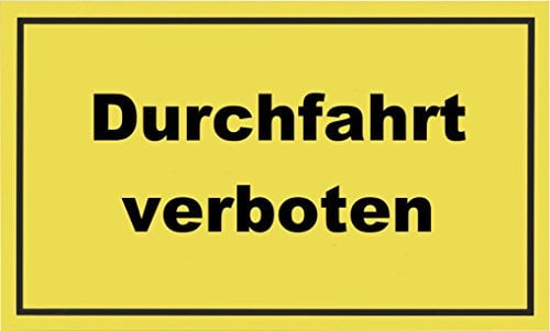 Metafranc Hinweisschild Durchfahrt verboten - 300 x 200 mm /Beschilderung /Infoschild /Verbotsschild /Durchfahrtsverbot /Privatgrundstück /Grundstückskennzeichnung /Gewerbekennzeichnung / 500370