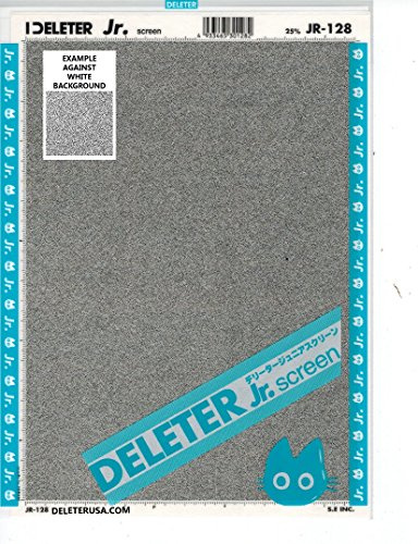 Deleter Screen Tone Jr JR-128 [Static Pattern 25%][Sheet Size 182x253mm (7.16x9.96)] For Comic Manga Illustration Graphic Screentone