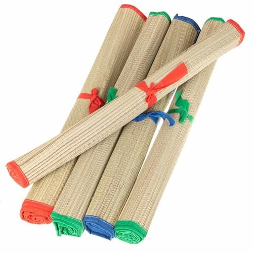 SIDCO Strandmatte 5 x Strohmatte Bastmatte Liegematte Badematte Strohmatte Rollmatte