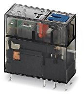 PHOENIX CONTACT REL-MR-24DC/21HC/MS Steckbares Miniaturrelais mit Leistungskontakt, 1 Wechsler, Prüftaste, Mechanische Schaltstellungsanzeige, Status-LED, Freilaufdiode, Polarität A1+, A2-, 10 Stück