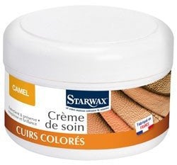 STARWAX - Crème de Soin Cuirs Colorés - Nourrit, Préserve la Souplesse et La Brillance - Hydrate en Profondeur - Ravive la Teinte - Teinte Camel - Fabriqué en France - 150ml