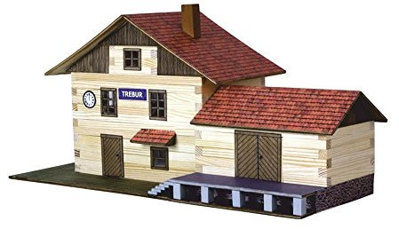 Walachia 8594036430365 Bahnhofsgebäude Fachwerk Holz Modellbauset Modellbahn Spur 1/ LGB 1:32