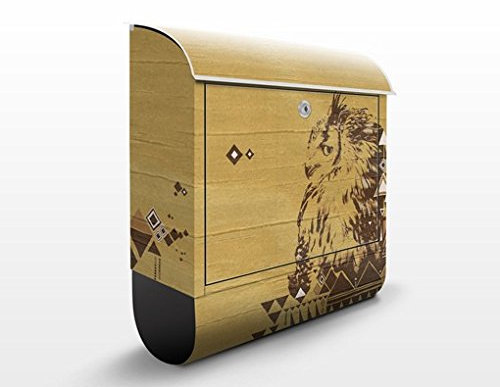 Briefkasten mit Zeitungsrolle No.MW17 Indianische Eule 46cm x 39cm