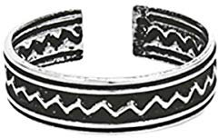 NKlaus 925 STERLING SILBER Keltische Celtic Gothic Zehenring Zick -Zack 7218