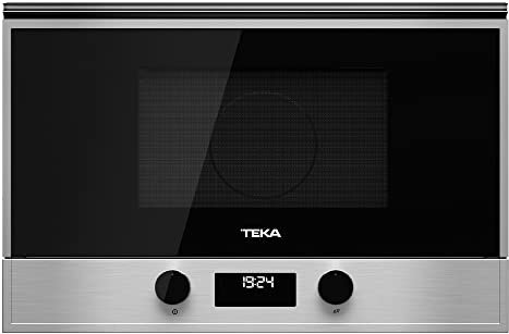 Teka MS 622 BIS L - Microondas de Integración con Base Cerámica y Grill Abatible, Panel de Mandos de Cristal Electrónicos, Color Acero Inoxidable