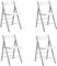 duehome | Pack 4 Sillas Plegables, Silla Auxiliar, Modelo Pisa, Acabado en Color Blanco, Medidas: 45,5 cm (Ancho) x 47 cm (Largo) x 78,5 cm (Alto)