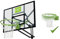 EXIT Toys Panneau de Basket Galaxy pour Montage Mural Dunkring - INCL. Dunkring, Filet et Matériel de Fixation - Panneau Réglable en 5 Hauteurs - pour Enfants et Adultes - Cadre Robuste - Vert/Noir