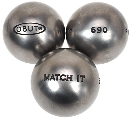 Obut Match it mÉta Pétanque-Kugeln, Edelstahl, 72 mm, Argent métalisé, 680g