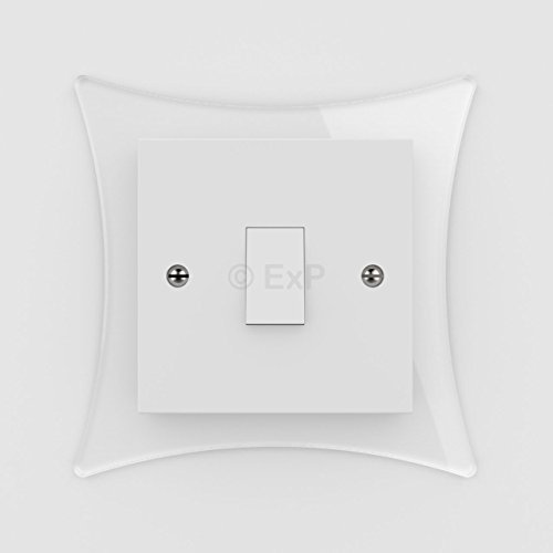 Expression Products Single Light Switch or Plug Socket Back Plate Finger Surround Panel Clear Free Trolley Token Material Sample Included per Shipment