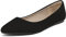 DREAM PAIRS Women's Casual Pointed Toe Ballet Pumps Slip On Ballerina Flats Shoes,Size 5.5,Black/Nubuck,Sole-Classic