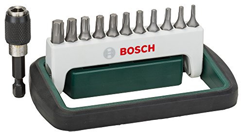 Bosch 12tlg. Schrauberbit-Set Standard für Innen-Torx-Schrauben (Bitlänge 25 mm, mit Schnellwechsel-Universalhalter, Magnetisch, Zubehör für Schraubanwendungen)