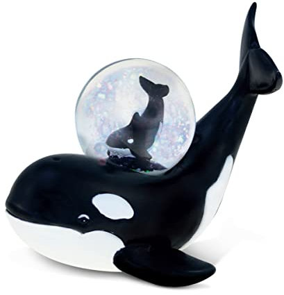 Puzzled Killerwal (45 mm) Schneekugel aus Kunstharz, Stein-Finish, Motiv: Ozeanleben, einzigartiges, elegantes Geschenk und Souvenir, Artikel #9469